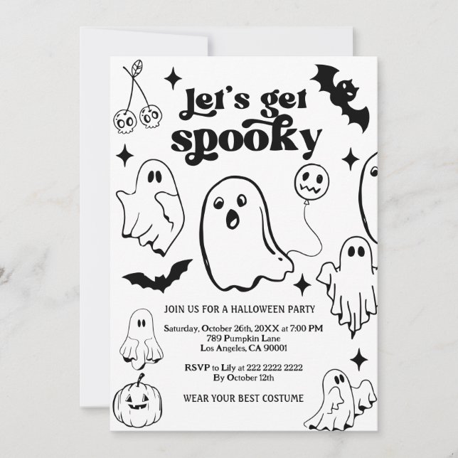  Let's Get Spooky,Halloween party Invitation (Front)