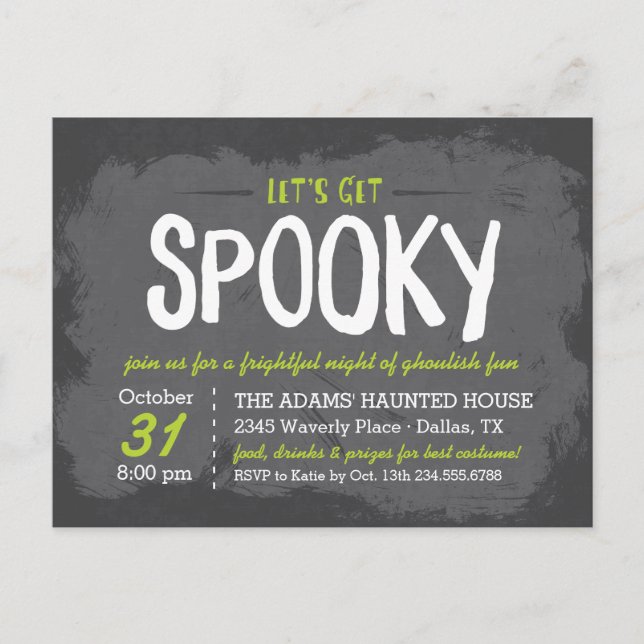 Let's Get Spooky Halloween Party Invitation (Front)