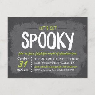 Let's Get Spooky Halloween Party Invitation Postcard