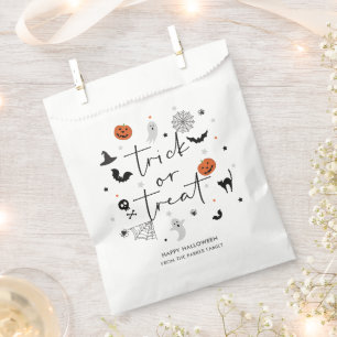 Let's get spooky Halloween Party white Favour Bag