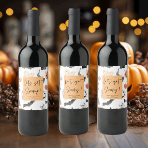 Let's get Spooky Halloween Party Wine Label
