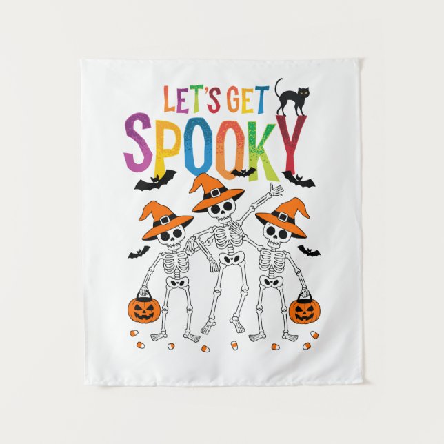 Let's Get Spooky Halloween  Tapestry (Front)