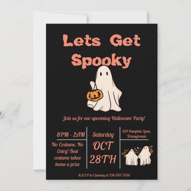 Lets Get Spooky!  Invitation (Front)