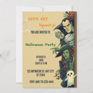 Let's Get Spooky Party Halloween Invitation