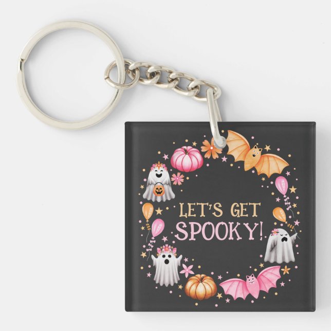 Let's Get Spooky Pastel Halloween Keychain (Front)