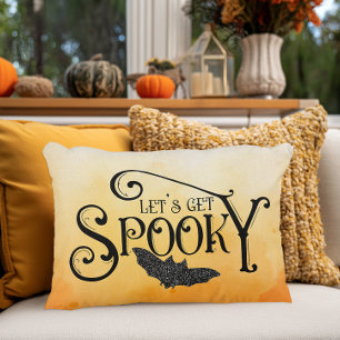 Let's Get Spooky Sparkly Halloween Accent Pillow