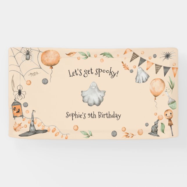 Let's get spooky! Spooktacular kids birthday party Banner (Horizontal)