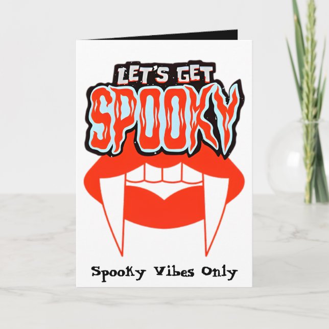 Let's Get Spooky Vampire Fang Halloween Card  (Front)