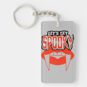 Let's Get Spooky Vampire Fangs Halloween Design  Keychain