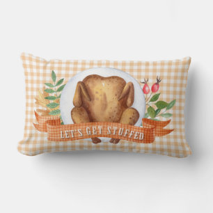 Let's Get Stuffed Thanksgiving Lumbar Pillow