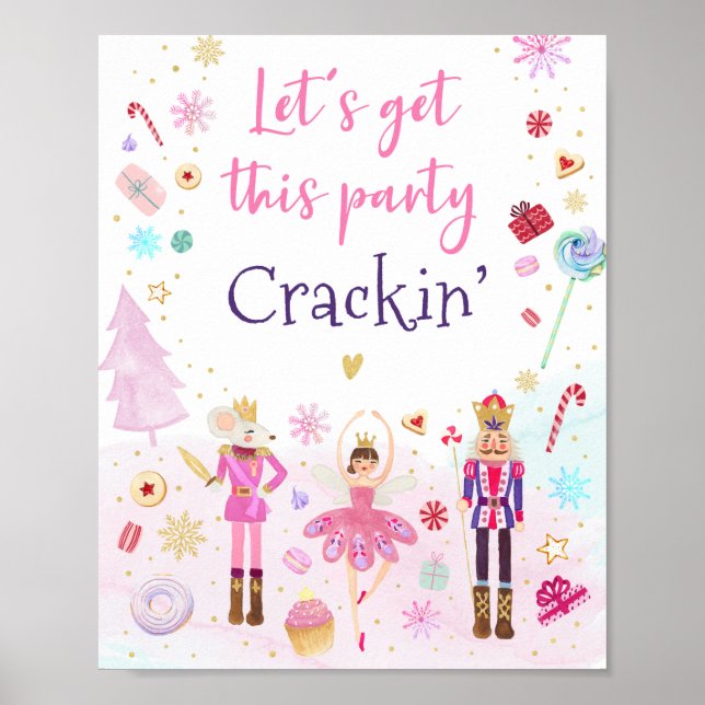 Let's Get This Party Crackin Nutcracker Party Sign (Front)