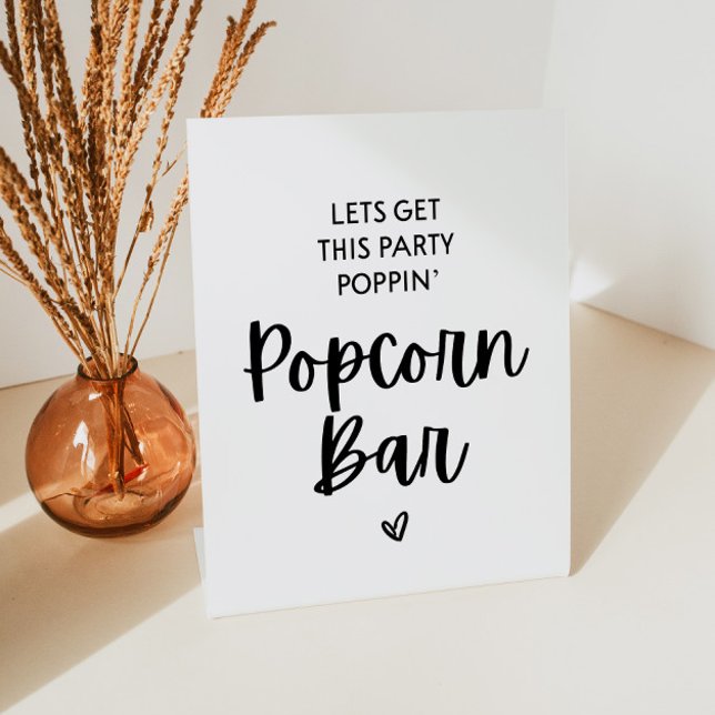 Let's Get This Party Poppin Popcorn Bar Pedestal Sign (Creator Uploaded)