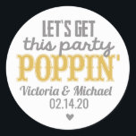 Let's Get This Party Poppin Stickers<br><div class="desc">Let's Get This Party Poppin is great for pop corn bags or party favours!</div>