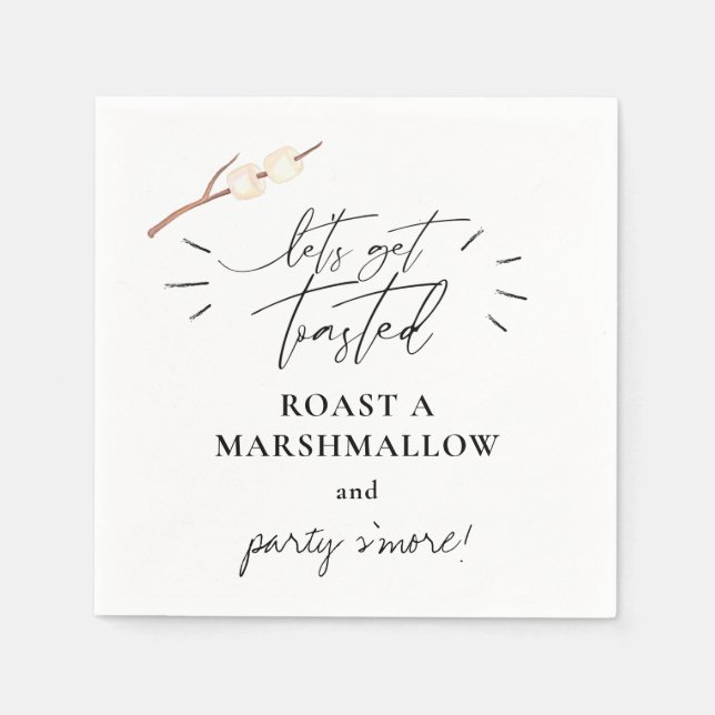 Let's Get Toasted S'more Marshmallow  Napkin (Front)