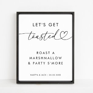 Let's Get Toasted S'more Marshmallow Wedding Sign 