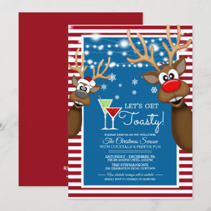 Let's Get Toasty Christmas Cocktail Party Invitation