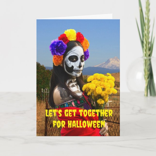 Let's get together for Halloween. Card (Front)
