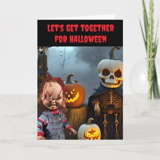 Let's get together for Halloween. Card (Front)