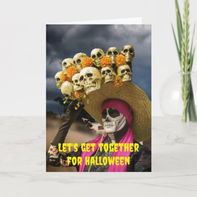 Let's get together for Halloween. Card (Front)