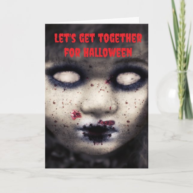 Let's get together for Halloween. Card (Front)