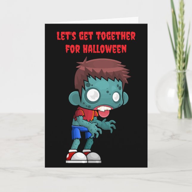 Let's get together for Halloween. Card (Front)