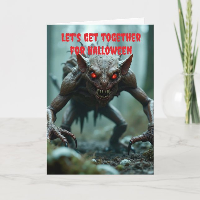 Let's get together for Halloween. Card (Front)