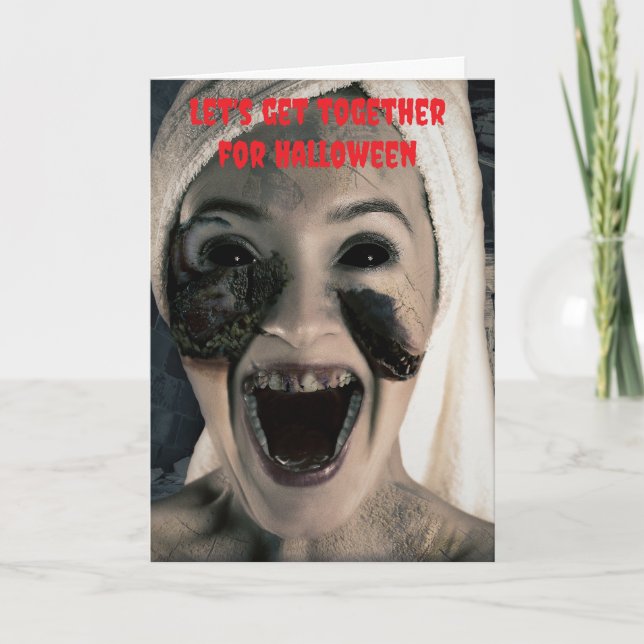 Let's get together for Halloween. Card (Front)