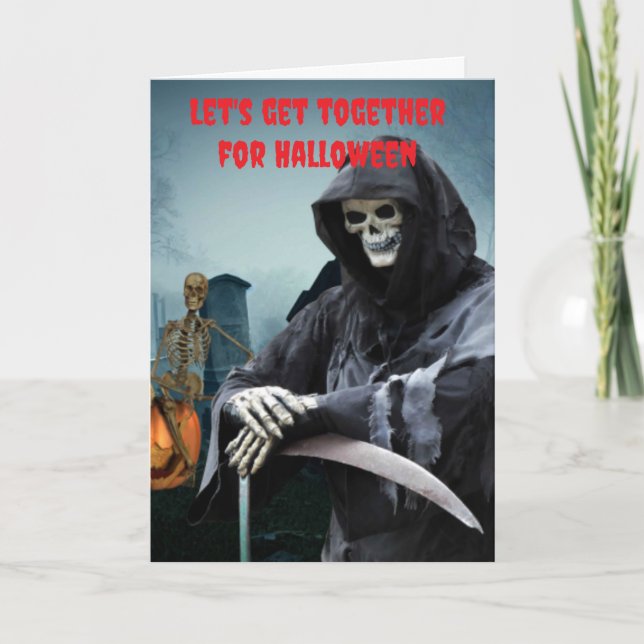 Let's get together for Halloween. Card (Front)