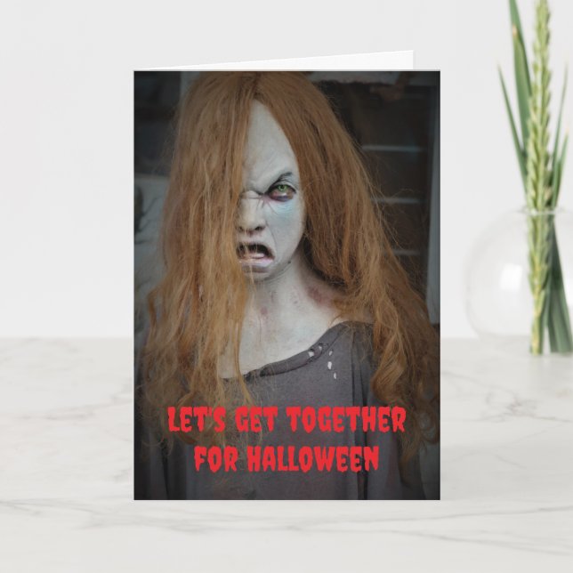 Let's get together for Halloween. Card (Front)