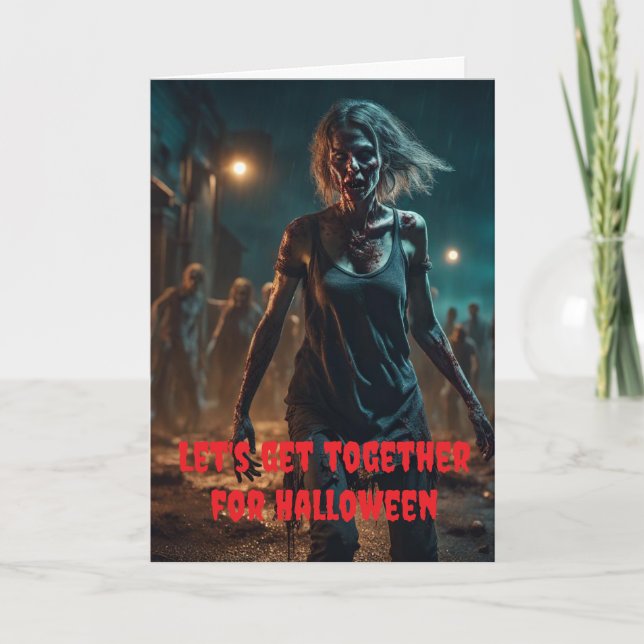 Let's get together for Halloween. Card (Front)