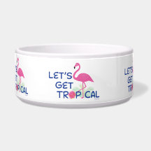 Let's Get Tropical Flamingo Cute Doggie Cat Design
