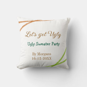 Let's get ugly Christmas ugly sweater Partyorange Throw Pillow