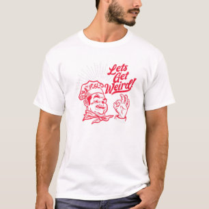 Let's Get Weird! Funny Vintage Pizza Box Man Festi T-Shirt