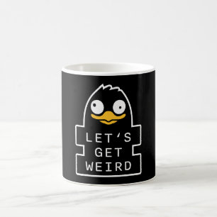 Lets Get Weird Penguin Funny Quirky Humor Quote Coffee Mug