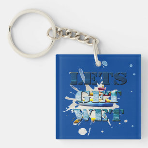 Lets Get Wet On Beach, Keyring