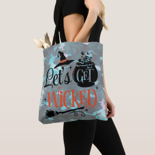 Let's Get Wicked Witches Pastel Rainbow Halloween Tote Bag