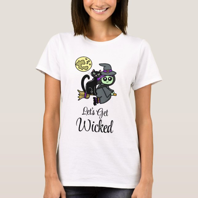 Let's Get Wicked | Witch's Broom  T-Shirt (Front)