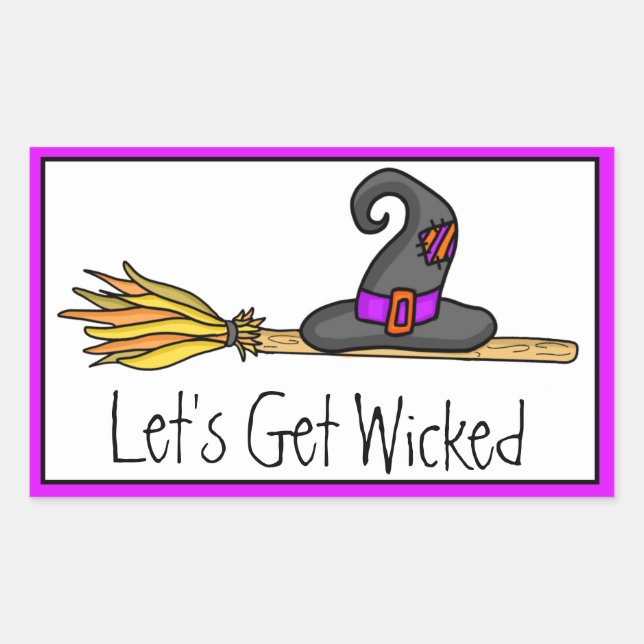 Let's Get Wicked | Witchy Halloween Sticker (Front)