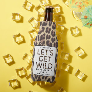 Let's Get Wild Cheetah Bachelorette Party Favour Bottle Cooler