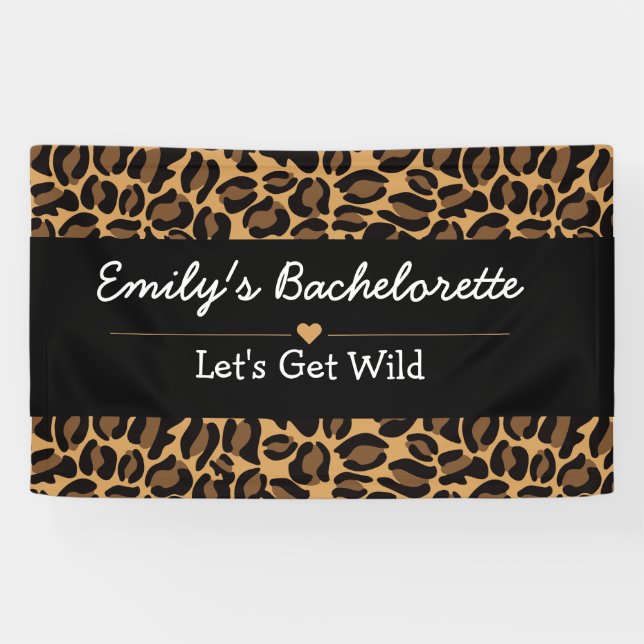 Let's get Wild Fun Cheetah Bachelorette Party Banner (Horizontal)
