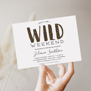 Let's Get Wild Leopard Bachelorette Weekend Invitation