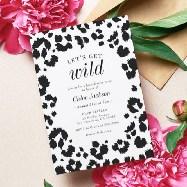Let's Get Wild Leopard Print Bachelorette Party In Invitation (Creator Uploaded)