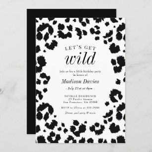 Let's Get Wild Leopard Print Birthday Invitation