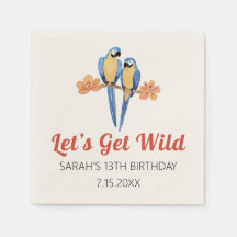 Let's Get Wild Macaw Jungle Watercolor