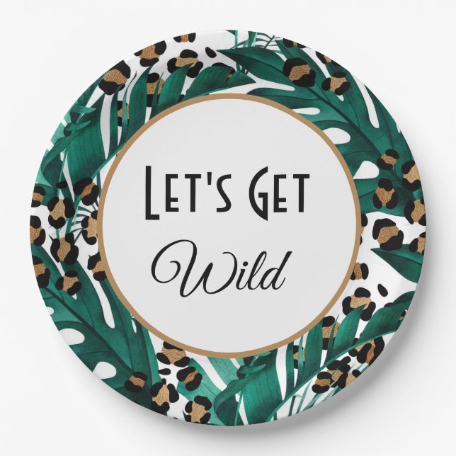 Let's Get Wild Plates Bachelorette Party Decor (Front)