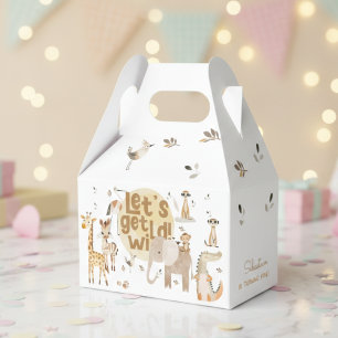 Let's get wild safari animals kids birthday favor box