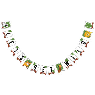 Let's Get Wild   Safari themed Party   birthday Bunting Flags