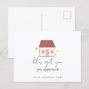 Let's Get You Pre-Approved Real Estate Marketing Postcard