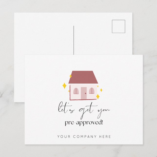 Let's Get You Pre-Approved Real Estate Marketing Postcard (Front/Back)