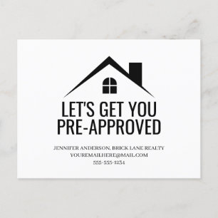 Let's Get You Pre-Approved Real Estate  Postcard
